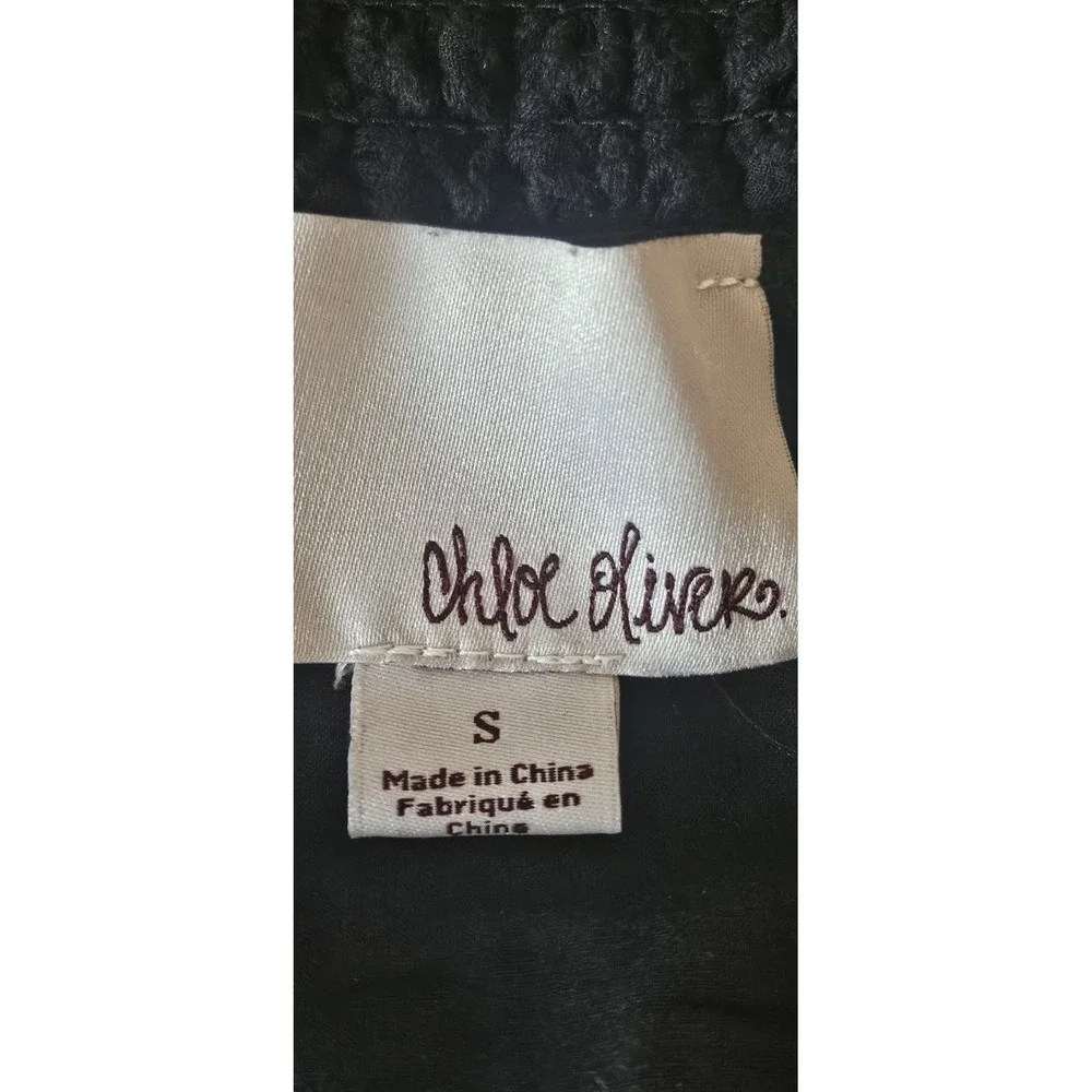 CHLOE Oliver Anthropologie 3/4 sleeves off the shoulder eyelet romper black 8